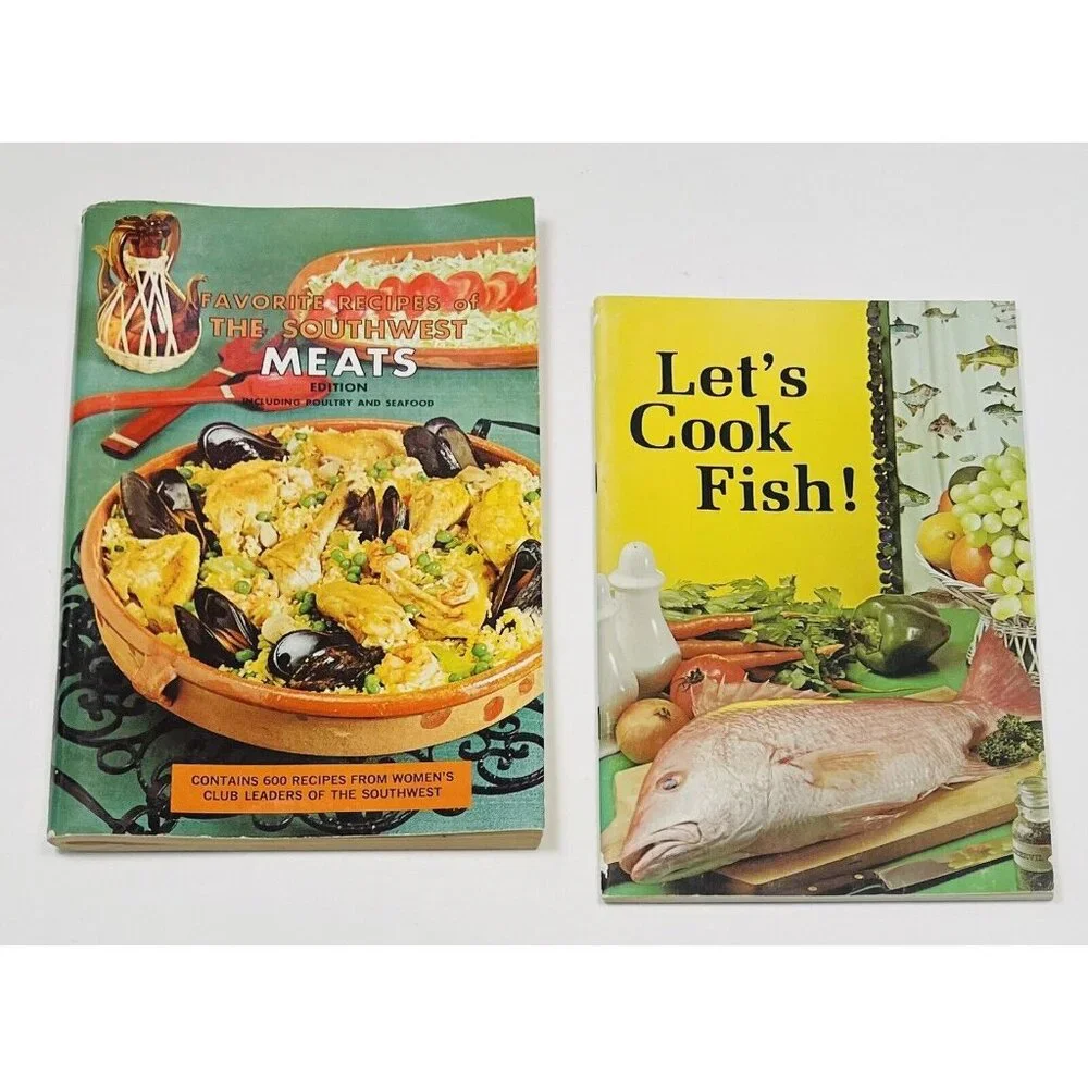 VTG Favorite Recipes of The Southwest Meats Edition & Let's Cook Fish Cookbooks